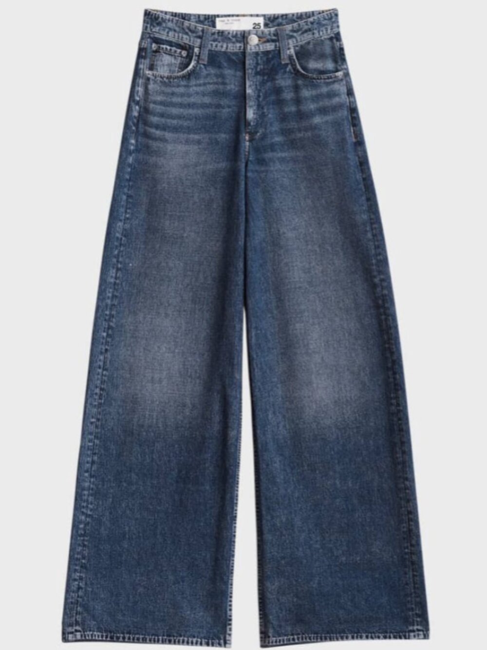 rag & bone Miramar Cotton Terry Sofie Wide Leg Sweatpant Jeans Kimber Wash - Picture 3 of 5